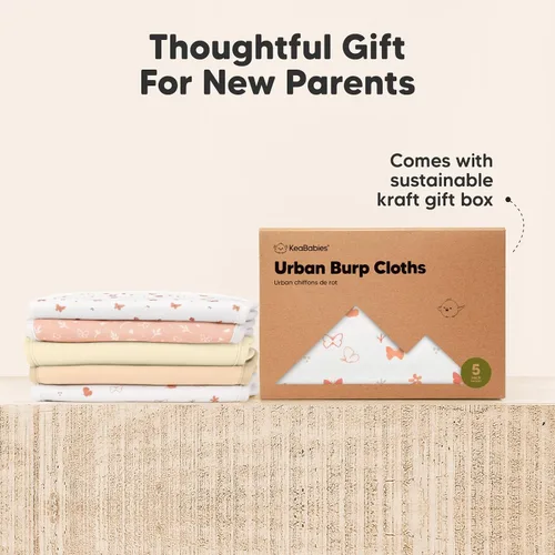 Miniatura 9 de Paños orgánicos para eructos para bebés niños y niñas, paquete de 5 paños de algodón súper absorbentes para bebés, trapos suaves y afelpados