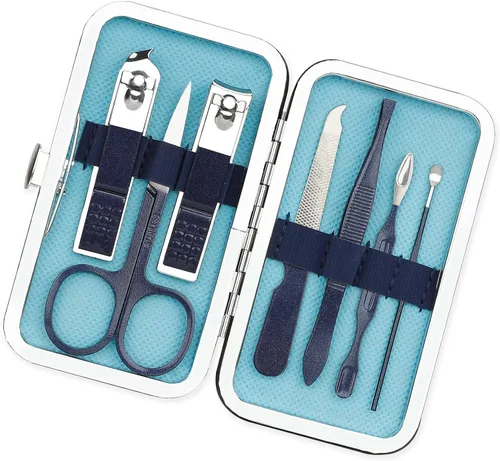 Miniatura 10 de Juego de manicura, cortaúñas, herramientas de cesta de Pascua, suministros de pedicura, cortaúñas para mujeres y hombres, cortaúñas de uñas 8 en 1