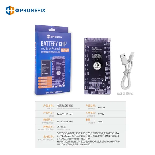 Miniatura 7 de PHONEFIX BA29 Placa de detección de activación de batería para iPhone 5-15 PRO MAX Android Baterías de teléfono Android Probador de carga de placa