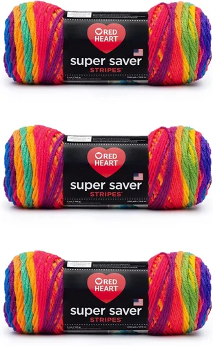 Miniatura 56 de Red Heart Hilo Super Saver, paquete de 3, estampado artístico, 3 unidades Estampado De Artista
