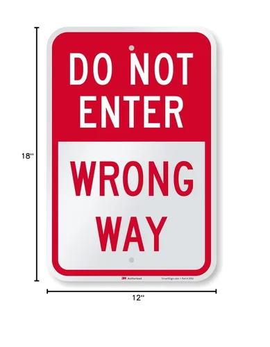Miniatura 10 de SmartSign 18 x 12 pulgadas "No Entrar - Dirección Incorrecta" Cartel de metal, aluminio de 63 mil, material reflectante laminado 3M de grado