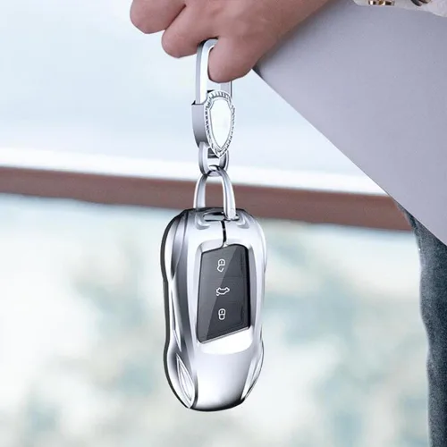 Miniatura 7 de Funda de metal de aleación de zinc para llavero de automóvil, compatible con Volkswagen, VW, Atlas, Golf, Alltrack, Jetta, Passat, Arteon, Tiguan
