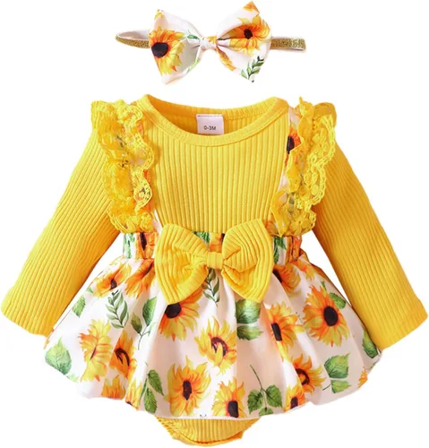 Miniatura 8 de Mameluco de encaje para bebé niña con volantes, manga larga, para recién nacido, otoño, invierno