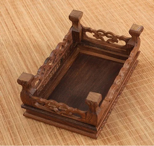 Miniatura 5 de GOLDY&WENDY Base rectangular de madera de ala de pollo con base de palisandro florero planta estatua de Buda soporte de exhibición pedestal