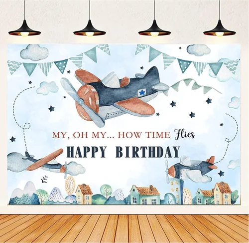 Telón de fondo de viaje que espera la aventura para niño de primer cumpleaños, baby shower, decoración de fiesta, pancarta de aventura comienza