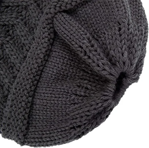 Miniatura 4 de Rosoz Gorro de cola de caballo para mujer, gorro cálido de invierno, suave, elástico, de punto trenzado, para moño alto