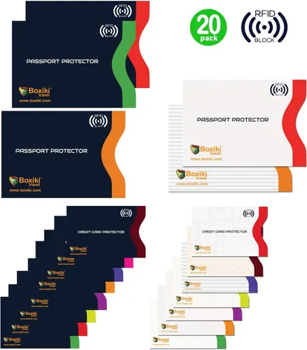 Miniatura 24 de Fundas de bloqueo RFID para pasaporte y tarjetas de crédito, Blanco, Blanco - 15 piezas