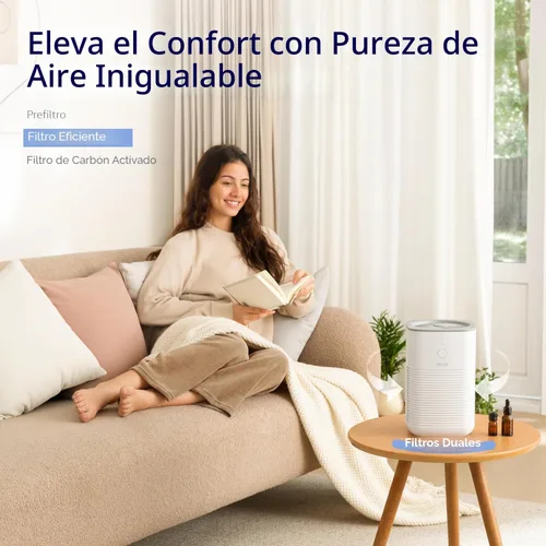 Miniatura 3 de LEVOIT Purificador de Aire para Casa Dormitorio, AHAM VERIFIDE, Filtro Purificador de Habitaciones Pequeñas con Esponja de Fragancia para Humo