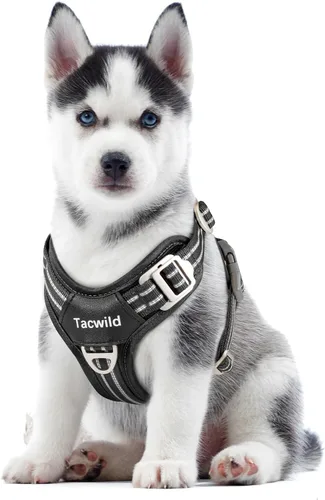 Miniatura 11 de Arnés sin tirones para perro, chaleco reflectante ajustable con broche de metal, malla suave transpirable sin estrangulamiento para cachorro, fácil