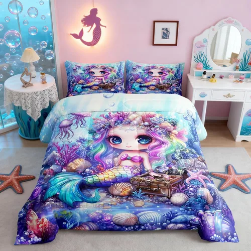 Miniatura 22 de Castle Fairy Rose Lipstick Bedding Set Elegant Quilted Comforter Set Twin Size,Women Cosmetic Duvet Insert with 1 Pillow Sham for Kids Boys Girls