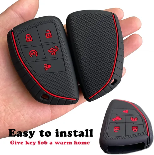 Miniatura 3 de TANDRIVE Funda para llavero de 2022-2025 2026 Chevy Silverado 1500 GMC Sierra 1500, 2024-2026 Silverado Sierra 2500HD 3500HD, silicona, paquete