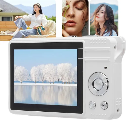 Miniatura 4 de Cámara digital vintage de 50 MP 1080P, cámara compacta de apuntar y disparar, enfoque automático con zoom 16X, cámara retro regalo