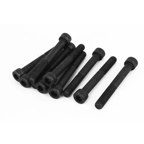 Miniatura 4 de uxcell Tornillos hexagonales de acero de aleación M2.0.197x1.772 in 12.9 Tornillos parcialmente roscados, color negro, 20