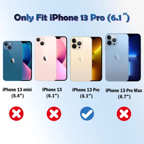 Miniatura 2 de QHOHQ Paquete de 3 protectores de pantalla para iPhone 13 Pro de 6.1 pulgadas con 3 protectores de lente de cámara de vidrio templado, Ultra HD
