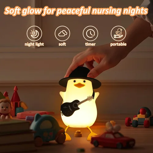 Miniatura 3 de Lámpara de noche con forma de pato Anywin, lámpara de pato blandita, lámpara de noche de silicona para cama con diseño de pato divertido