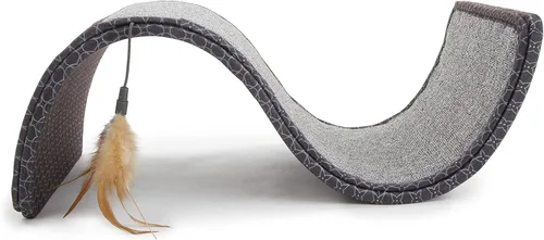 Miniatura 14 de SmartyKat Rascador de gato con rampa de ángulo de sisal, superficie de sisal tejida natural y estructura de madera estable con hierba gatera orgánica