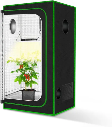 Tienda de campaña pequeña para aerogarden, 18 x 18 x 36 pulgadas, sistema de cultivo hidropónico, lona Mylar de diamante 600D altamente reflectante