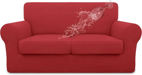 Miniatura 46 de Easy-Going Funda de sofá 100% impermeable doble de 3 piezas, elástica, suave, para perros, para sofá de 2 cojines separados, protector de muebles a
