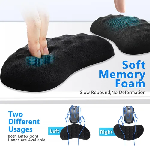 Miniatura 6 de Gimars Reposamuñecas para mouse, soporte de muñeca Pop It Fidget para aliviar la presión del mouse, almohadilla ergonómica de espuma viscoelástica