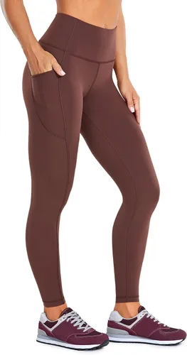 CRZ YOGA - Leggings de entrenamiento cepillados con sensación de desnudez para mujer, de 25 pulgadas, pantalones deportivos para yoga de cintura