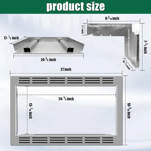 Miniatura 3 de NN-TK922SS - Kit de moldura de microondas de 27 pulgadas compatible con hornos microondas Panasonic, para horno microondas de 2.2 pies cúbicos, kit