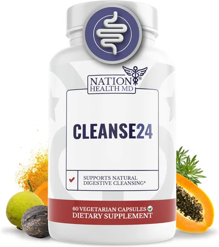 Cleanse24 - Limpieza intestinal para humanos con ajenjo, papaya, nogal negro, limpieza intestinal a base de hierbas, limpieza intestinal para