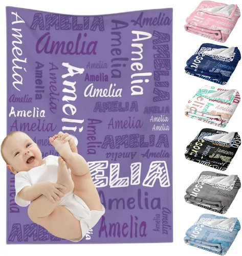 Miniatura 9 de Mantas de bebé personalizadas para niñas y niños, regalos personalizados para bebés, niñas y niños