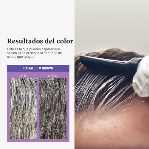 Miniatura 6 de Just For Men Touch of Gray, Kit de tinte de cabello para hombre con aplicador de peine para una fácil aplicación, ideal para un aspecto de sal