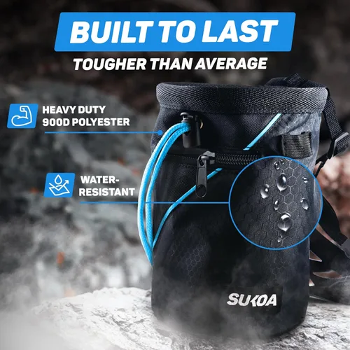 Miniatura 2 de Bolsa de tiza para escalada en roca - Accesorios de equipo para regalos de escalada en roca - Cinturón de enganche rápido, bolsillos grandes