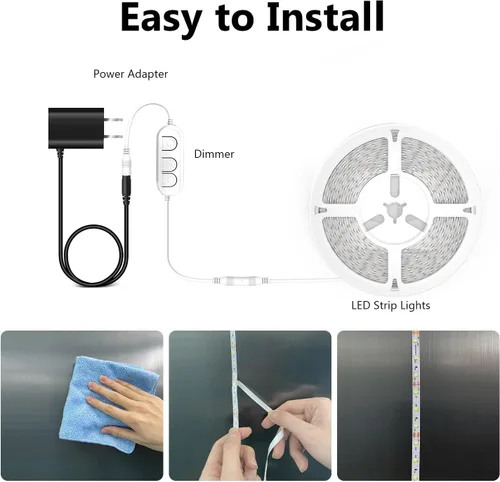 Miniatura 3 de dalattin - Tira de luces LED blancas de 100 pies, tira de luces LED regulable de 24V, 6500K, luz blanca diurna de 1800 LEDs para dormitorio, espejo
