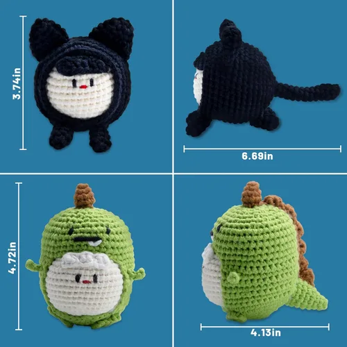 Miniatura 5 de EOKPHULL Kit de ganchillo para principiantes, kit de tejido de ganchillo fácil para adultos con tutoriales en video paso a paso e instrucciones