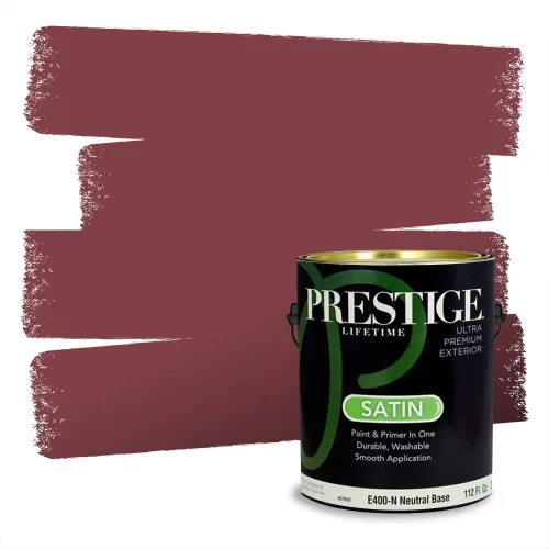 Miniatura 509 de Prestige Paints Pintura exterior e imprimación en uno, 1 galón, plano, coincidencia comparable de Valspar* Amber Rose*