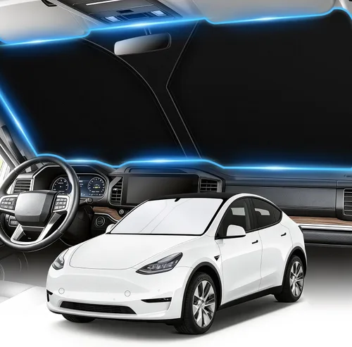 SINGARO Parasol universal 300T para parabrisas de automóvil, plegable, reflectante, para parabrisas y ventanas, con diseño superpuesto, accesorios