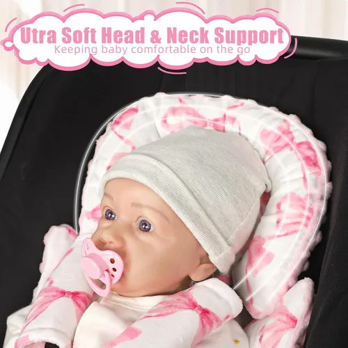 Miniatura 6 de Inserto de Asiento de Coche para Bebé, Soporte Suave para la Cabeza y Cuerpo del Asiento de Coche para Niña o Niño, Inserto Reversible para Asiento