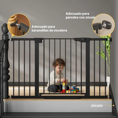 Miniatura 6 de Cumbor - Puerta de bebé extra ancha de 75.4 cm–130.8 cm para escaleras, puertas para perros montadas a presión para puertas y pasillos, autocierre