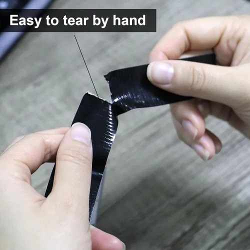 Miniatura 6 de JIALAI HOME Cinta adhesiva negra, 1 pulgada x 60 yardas, resistente, flexible, sin residuos, cinta impermeable para todo clima, resistente a