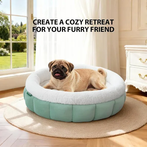 Miniatura 4 de BALANCE Camas para gatos de interior, cama redonda lavable para gatos, bonita cama para gatitos con parte inferior antideslizante para gatitos