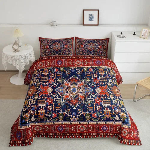 Miniatura 12 de Erosebridal Juego de edredón exótico tamaño individual, ropa de cama tribal, estadounidense, suroeste, étnico, bohemio, abstracto, geométrico, juego