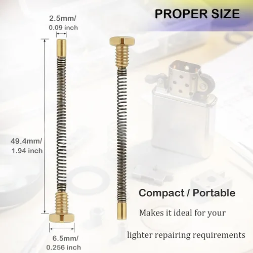 Miniatura 2 de Kit de reparación de repuesto para encendedores, 0.098 x 1.929 in/0.1 x 1.93 pulgadas, resorte de tornillo y placa base para accesorios