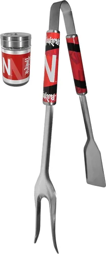 Siskiyou Sports NCAA Nebraska Cornhuskers - Herramienta de barbacoa unisex 3 en 1 y salero y pimentero, colores del equipo, talla única