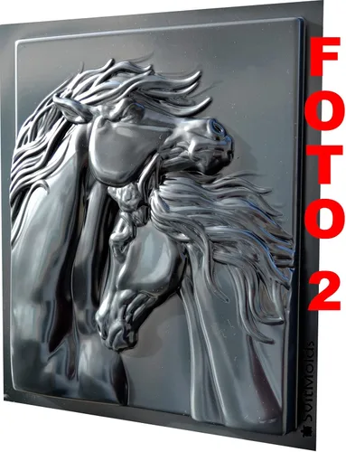 Miniatura 2 de SvitMolds Molde DIY Panno Panel Bas-Relief Bonito Caballo Cabeza de Corazón Placa de Hormigón Moldes Decoración Pared D82