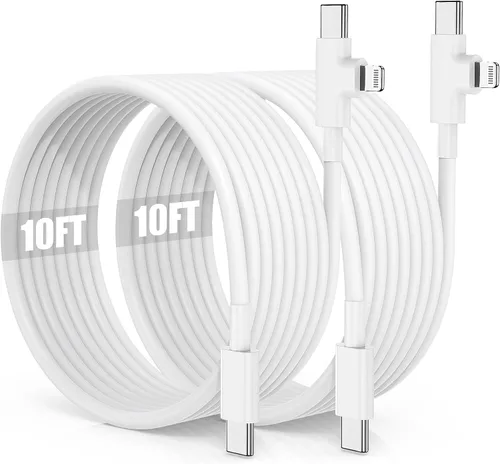 Miniatura 10 de Cable de carga USB C a C de 10 pies, 60W, tipo C a C, cable de carga rápido largo para Apple iPhone 17 Pro Max/17 Air/16 Pro Max/15 Plus, MacBook