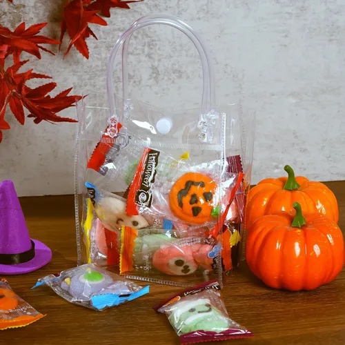 Miniatura 8 de 25 bolsas de regalo de PVC transparente con asas, bolsa de plástico pequeña, envoltura de regalo transparente reutilizable / bolsas de compras
