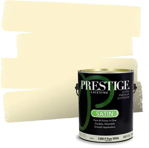 Miniatura 251 de PRESTIGE Pinturas Pintura Exterior e Imprimación En Uno, 1 Galón, Satinado, Pareja Comparable de Benjamin Moore* Amarillo* 320BM-PCM