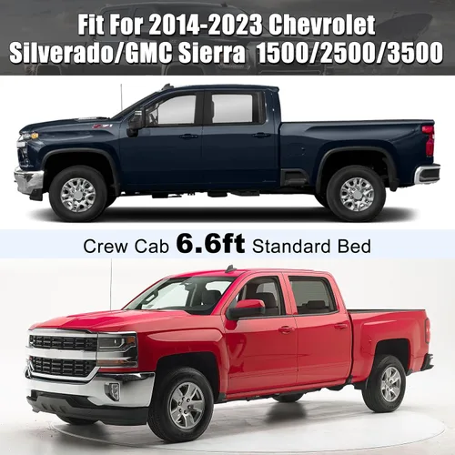 Miniatura 7 de Cubierta impermeable para auto compatible con Chevrolet Silverado/GMC Sierra 1500/2500/3500 Crew Cab de 6.6 pies de largo 2014-2025, cubierta