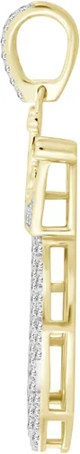 Miniatura 2 de Eternal Bliss Dije redondo de diamante natural con letra A a Z para hombre, oro amarillo de 10 quilates
