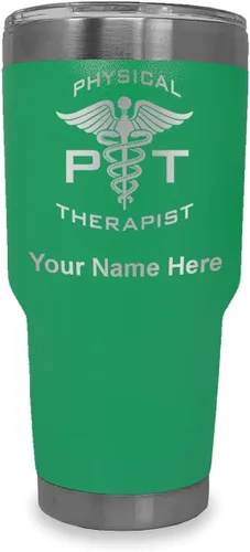 Miniatura 7 de LaserGram PT Physical Therapeut, vaso aislado al vacío de 20 onzas, grabado personalizado incluido (negro)
