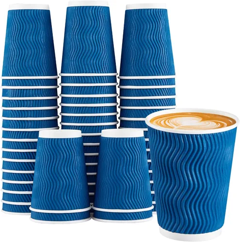 Miniatura 9 de Lamosi 500 Unidades Vasos de Café Aislados de 8 oz al Por Mayor, Vasos de Papel Desechables Sin Tapas 8oz, Diseño de Pared Corrugada Ondulada