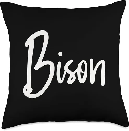 Miniatura 5 de Minimalist School Spirit Gear Bison-Inky Brush Script - Almohada (16 x 16 pulgadas), multicolor