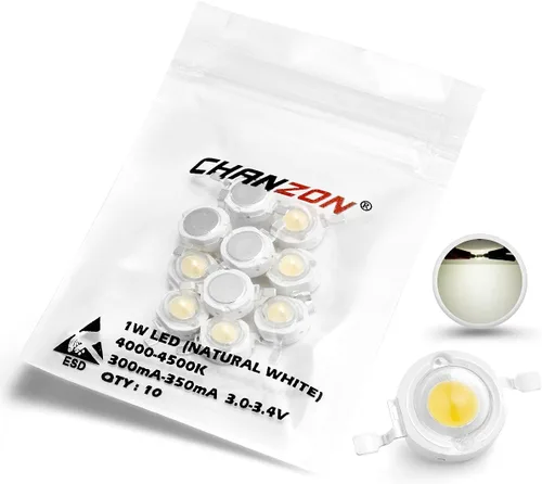 Miniatura 10 de Chanzon 10 piezas de chip LED de alta potencia de 1 W de espectro completo para plantas